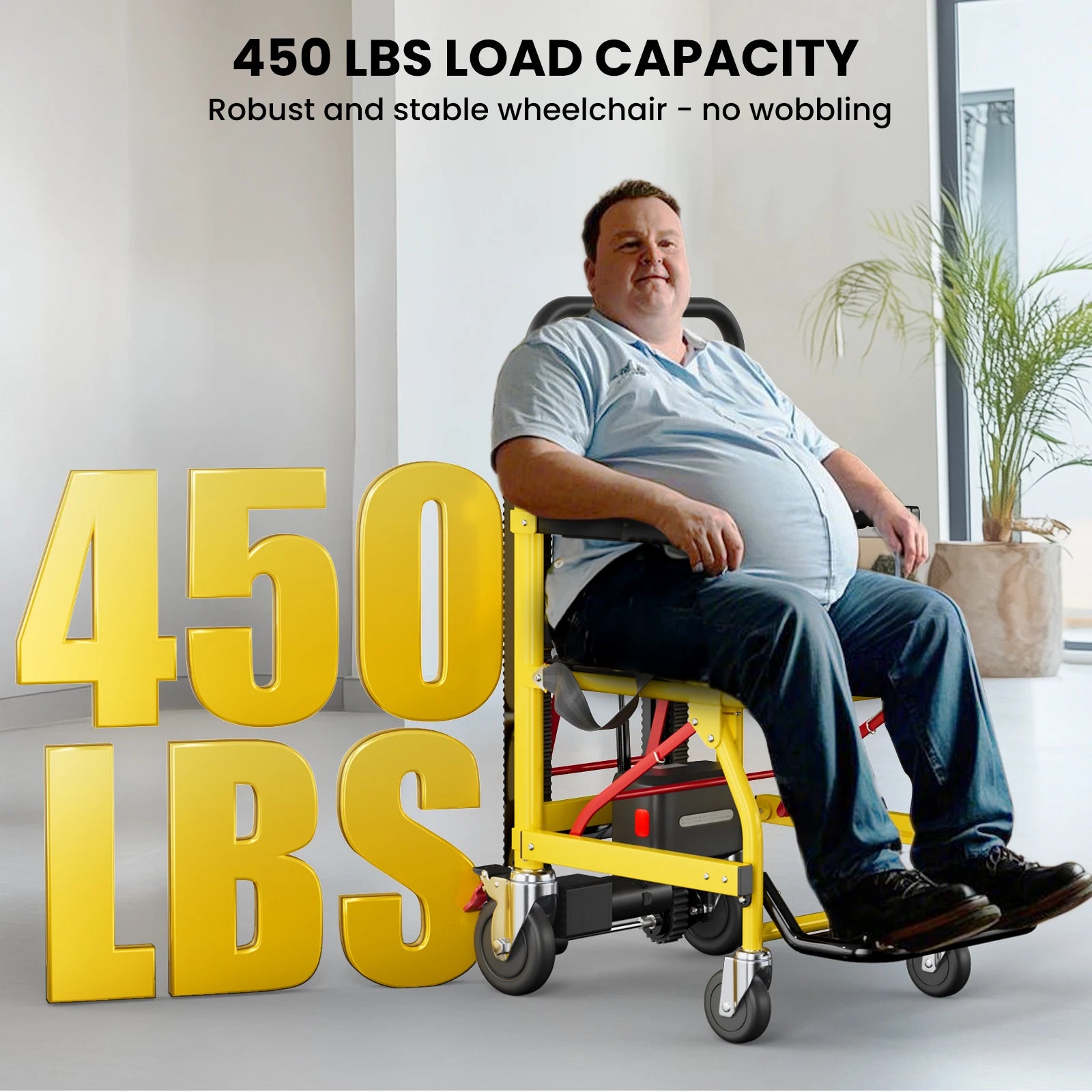 Foldable Electric Stair Climbing Wheelchair. Battery Operated. Max 440 lbs. Load 120W