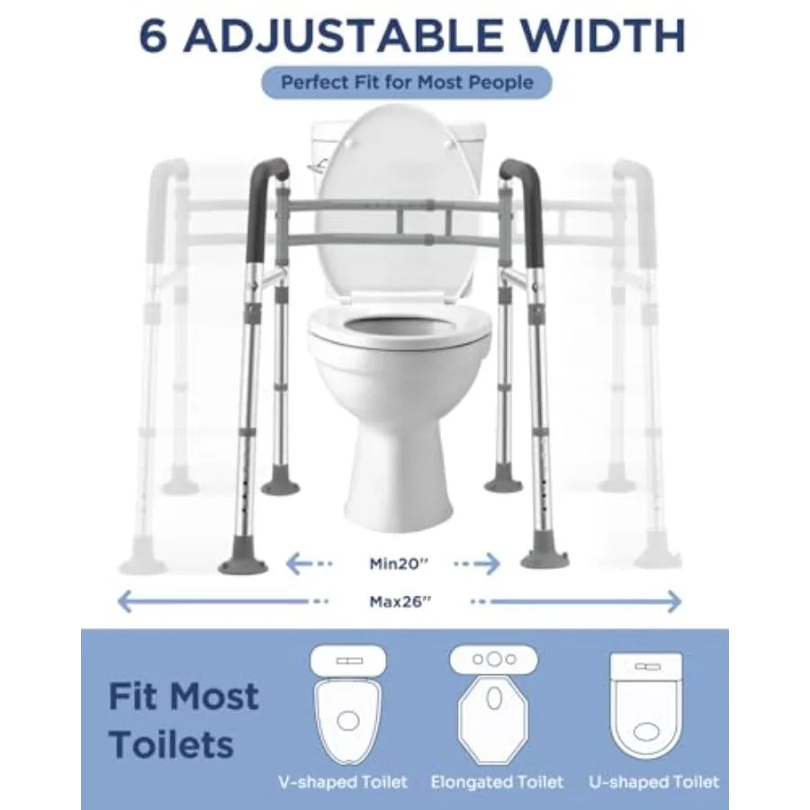 Adjustable Foldable Toilet Hand Rails