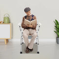 Adjustable, Toilet Chair, Foldable Shower Commode/Chair with Bucket.