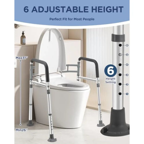 Adjustable Foldable Toilet Hand Rails