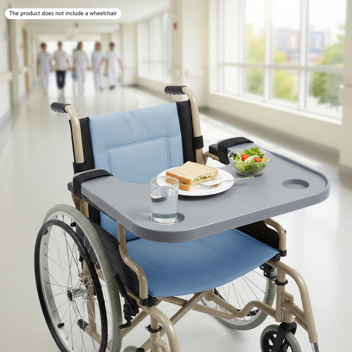 Durable Detachable Wheelchair Table Board/Tray with Cup Holder