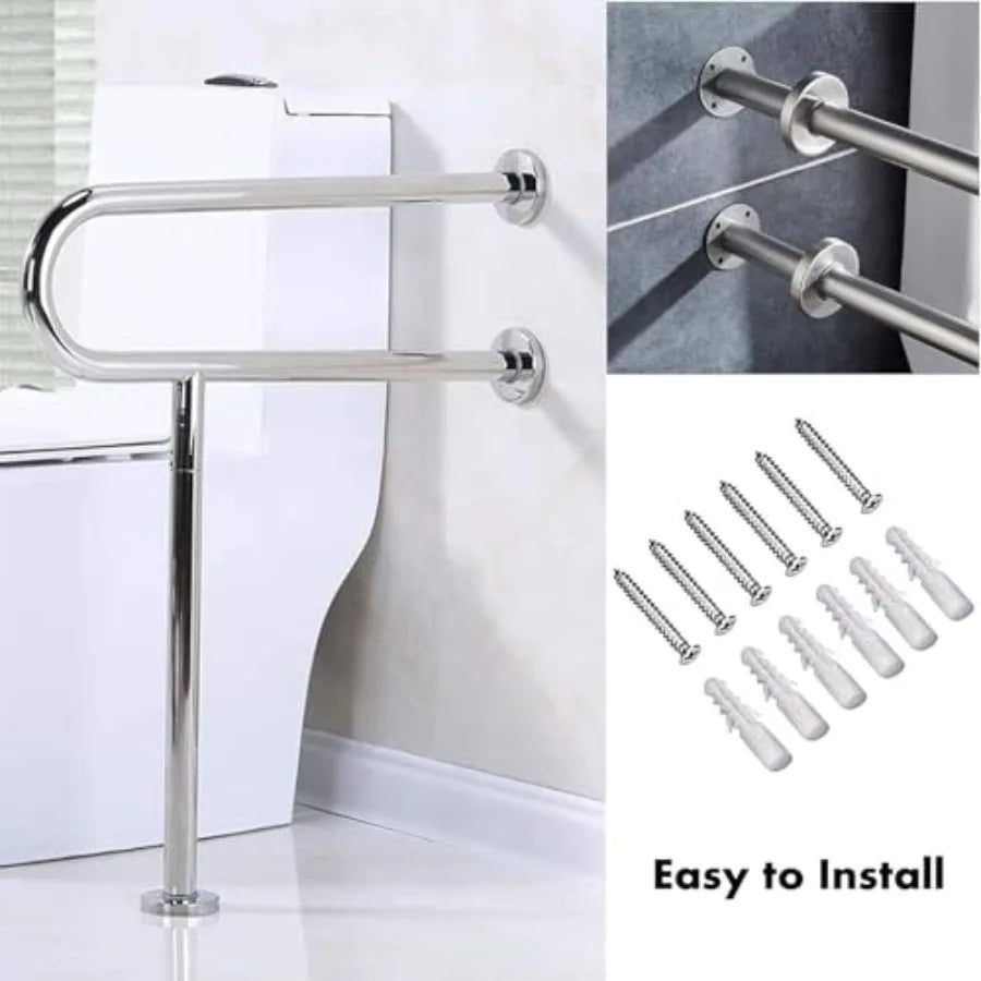 Fixed Toilet Grab Bar with Leg Support