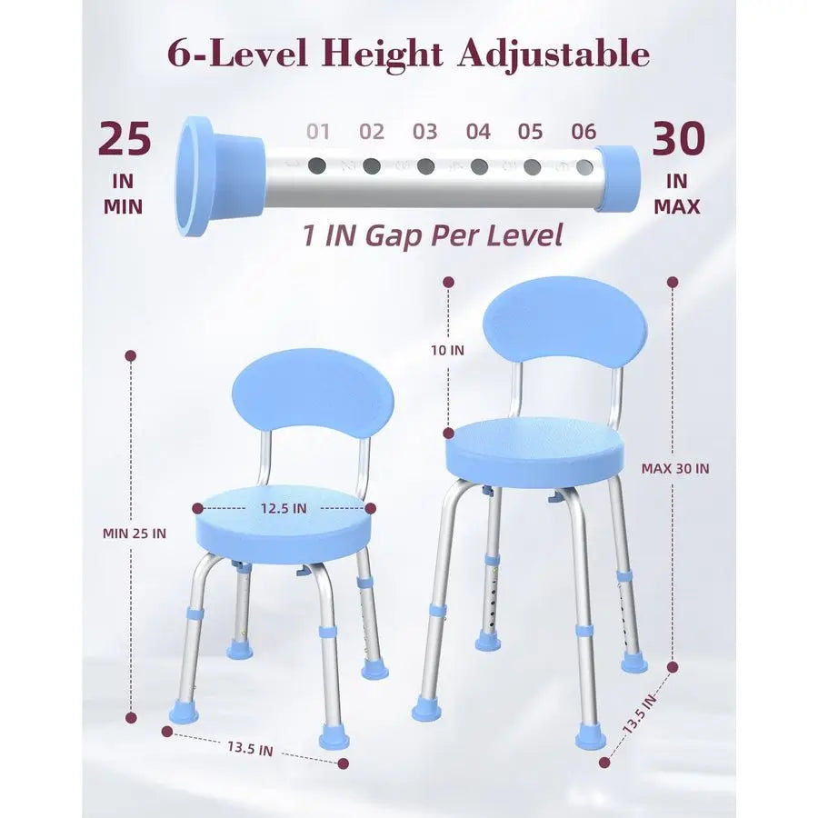 Rotating  Shower Chair With Backrest