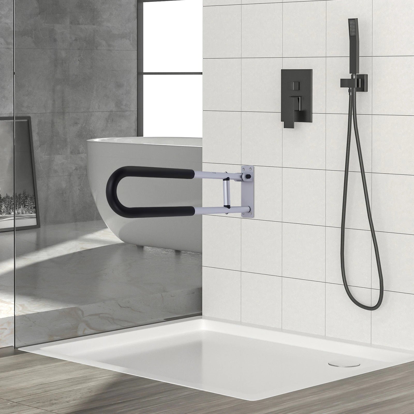 Foldable Toilet/Shower Safety Rails