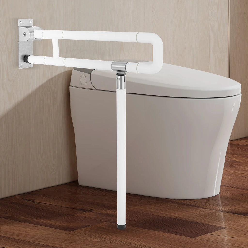 Foldable Drop down Toilet Grab Bar, Non-slip Toilet Bar