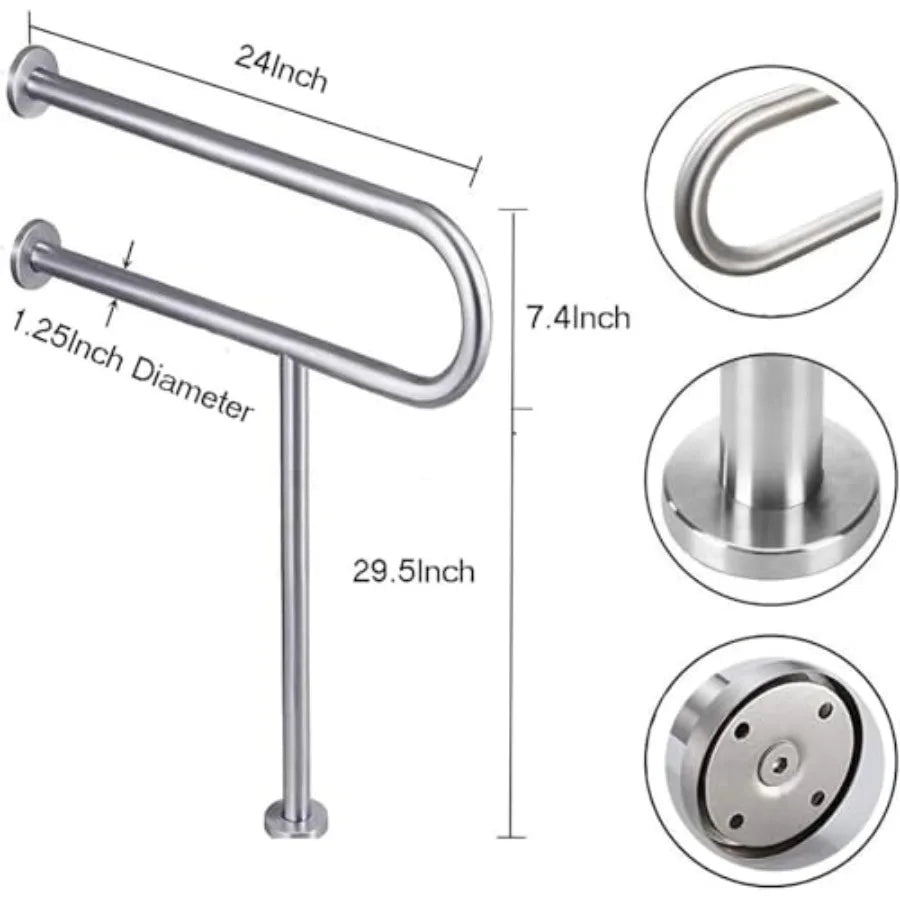 Fixed Toilet Grab Bar with Leg Support