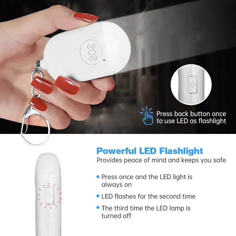 Kids, Elderly Emergency SOS Personal Self Defense Alarm Keychain- Panic Button/Pull Pin Alert. 130 DB Loud