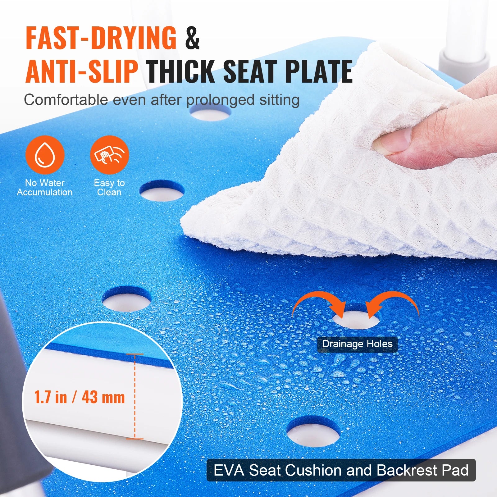 Adjustable Shower Chair with Armrest/Backrest