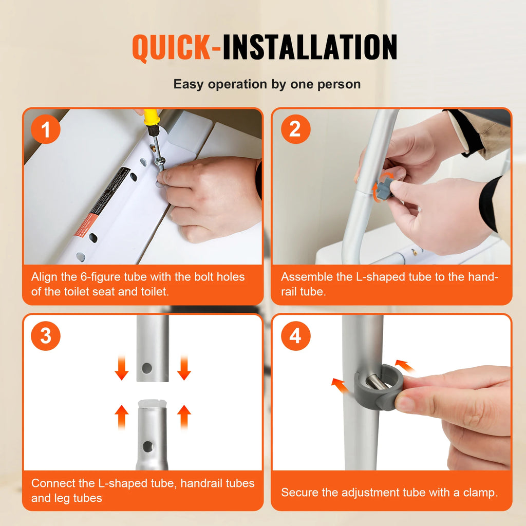 Adjustable Toilet Safety Seat Frame,