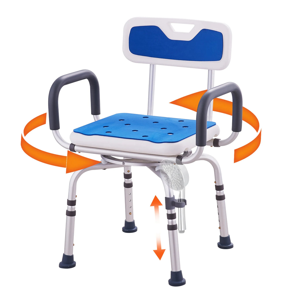 Adjustable Shower Chair with Armrest/Backrest