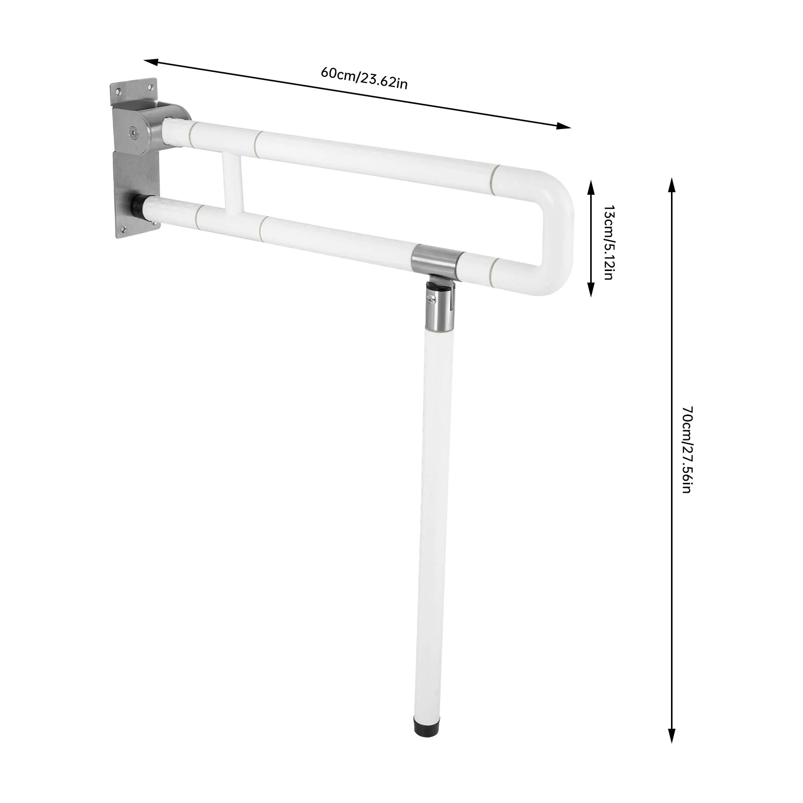 Foldable Drop down Toilet Grab Bar, Non-slip Toilet Bar