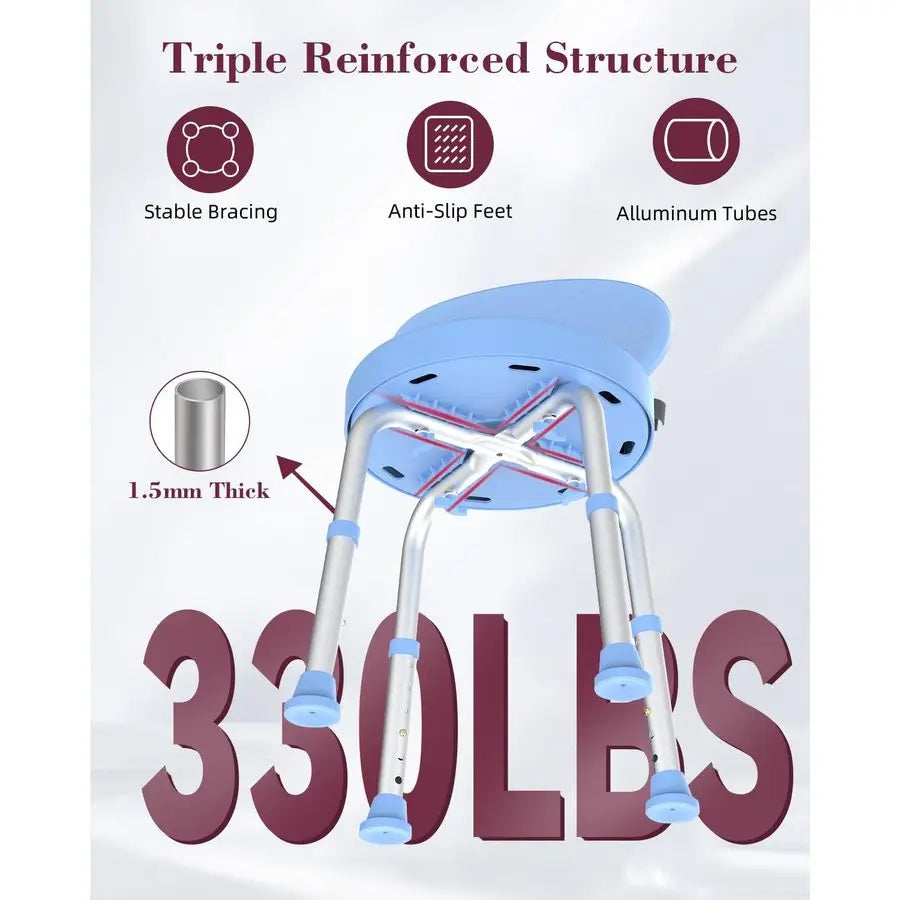 Rotating  Shower Chair With Backrest