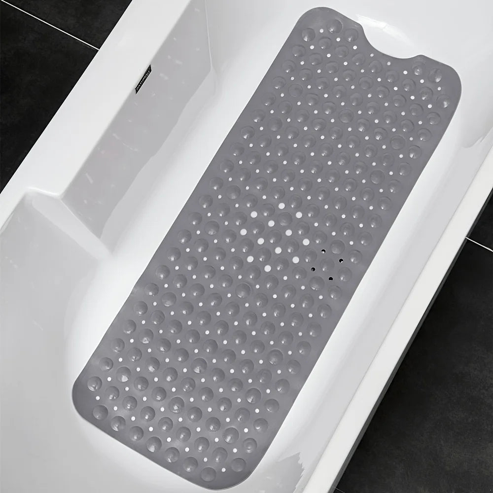 1Pc Non-Slip Shower/Bathtub Mat with Drain Holes & Suction Cups. Machine Washable.