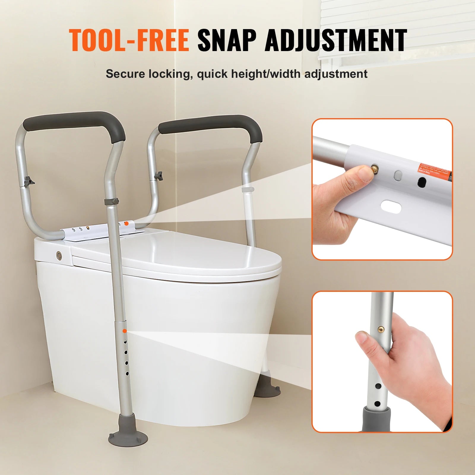 Adjustable Toilet Safety Seat Frame,