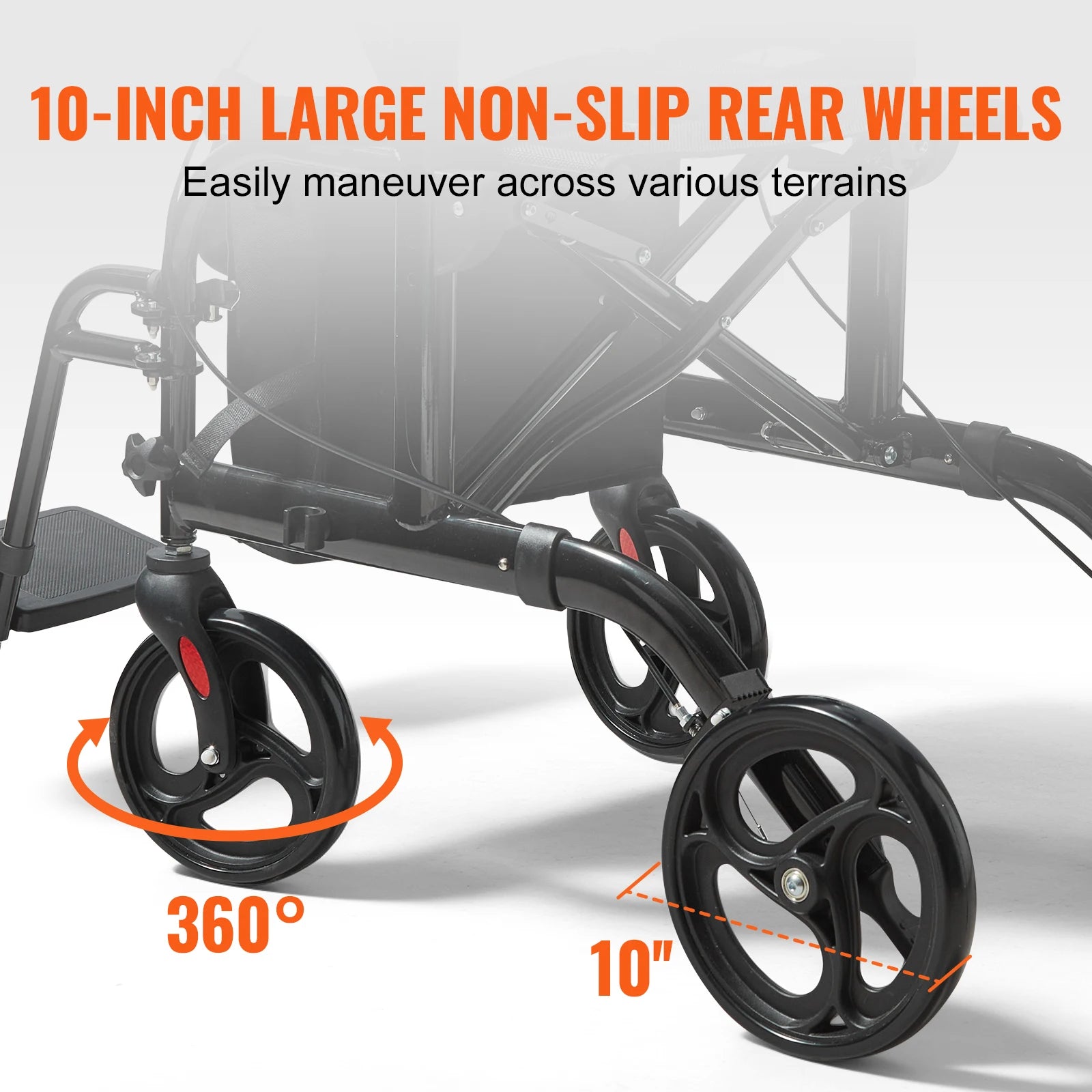 2 in 1 Folding Rollator Walker & Transport Chair.