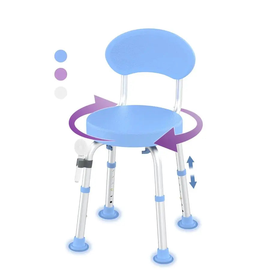 Rotating  Shower Chair With Backrest