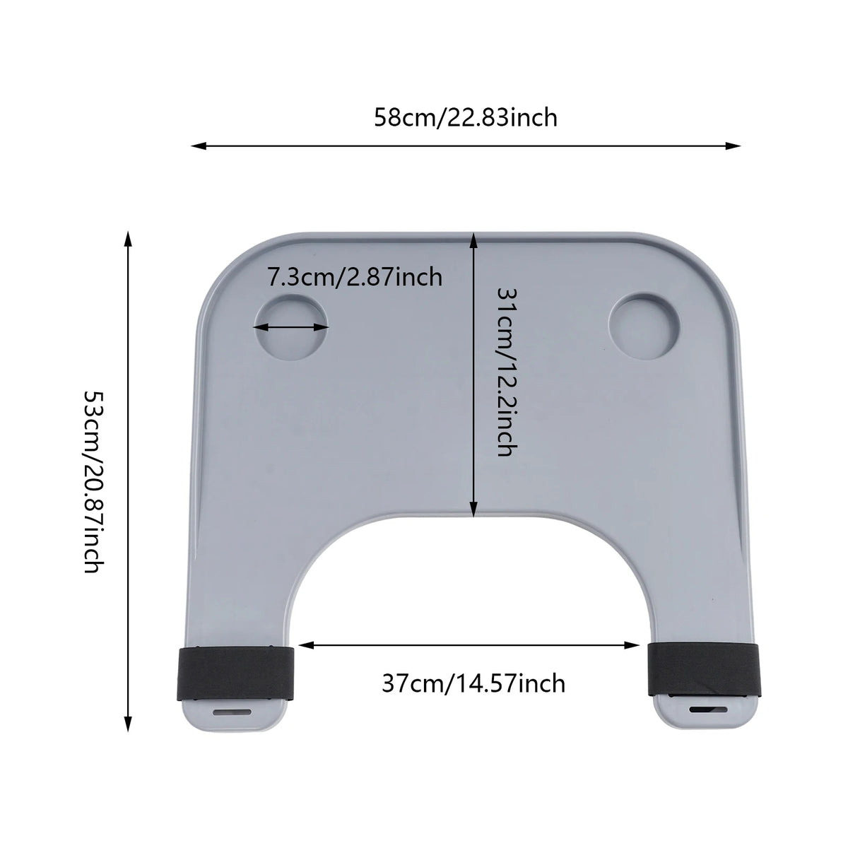 Durable Detachable Wheelchair Table Board/Tray with Cup Holder
