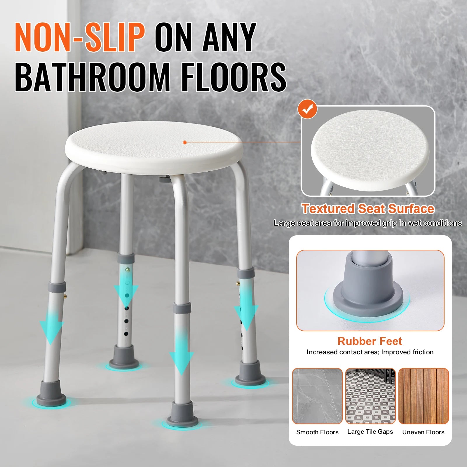 Non-Slip Adjustable Inside Shower/Tub Chair