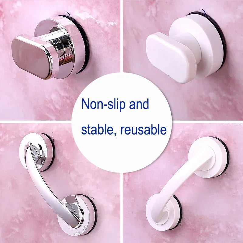 Safe Grip Handle, No Drilling, Suction Cup in Bathroom Bathtub Glass Door