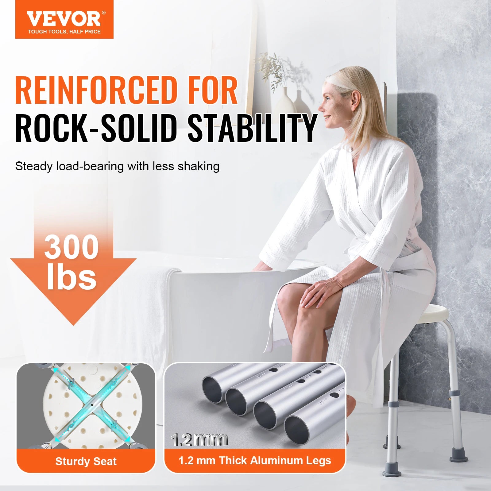 Non-Slip Adjustable Inside Shower/Tub Chair