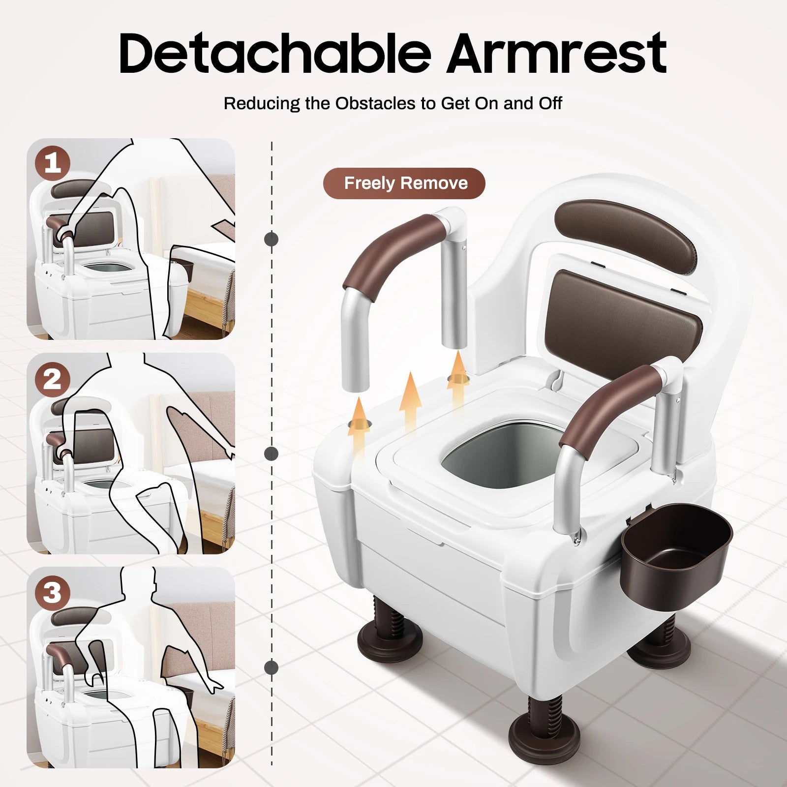 Bedside Commode with Adjustable Height