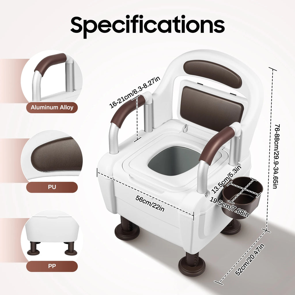 Bedside Commode with Adjustable Height