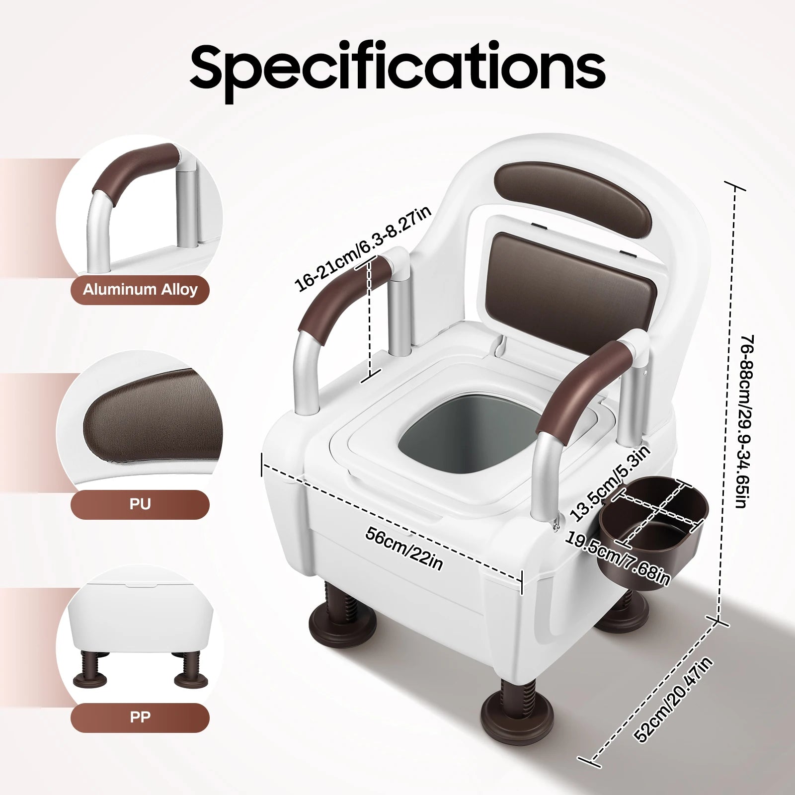 Bedside Commode with Adjustable Height