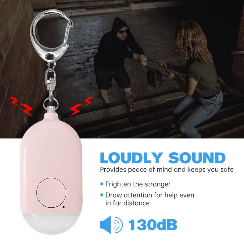 Kids, Elderly Emergency SOS Personal Self Defense Alarm Keychain- Panic Button/Pull Pin Alert. 130 DB Loud