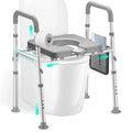 Adjustable, Heavy Duty Raised Toilet Seat Riser with Handles.