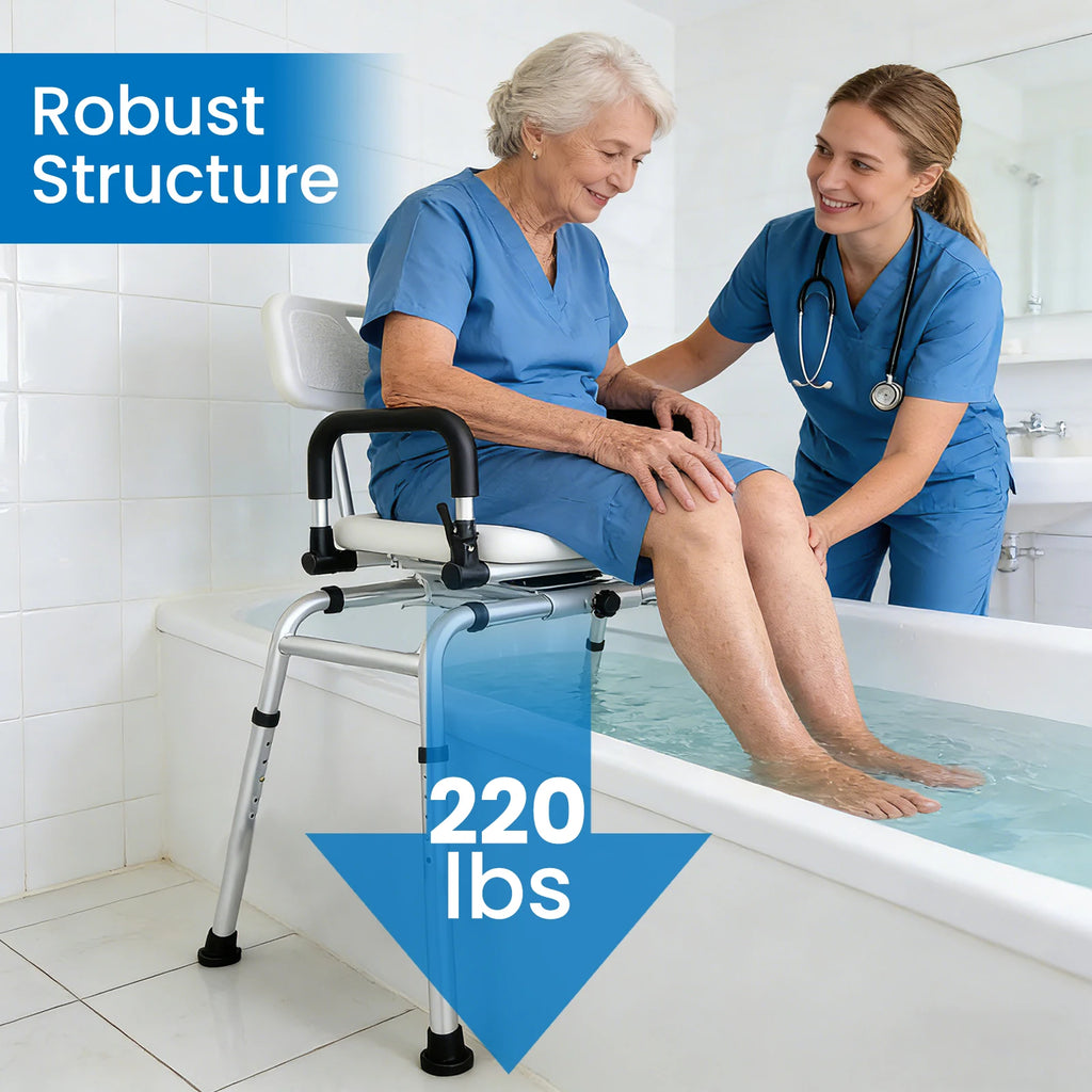 Adjustable Sliding Shower/Tub Chair with Backrest
