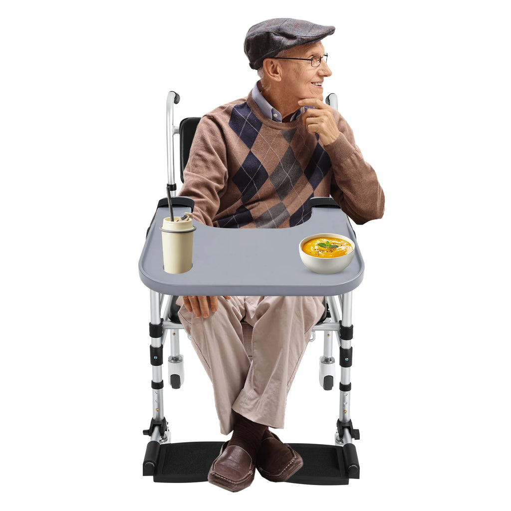 Durable Detachable Wheelchair Table Board/Tray with Cup Holder