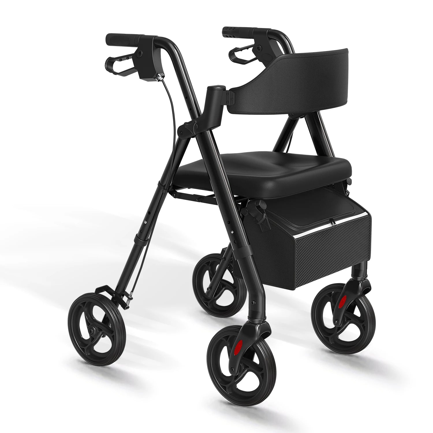 Height Adjustable 4 wheel Walker, Foldable Walker With Seat,