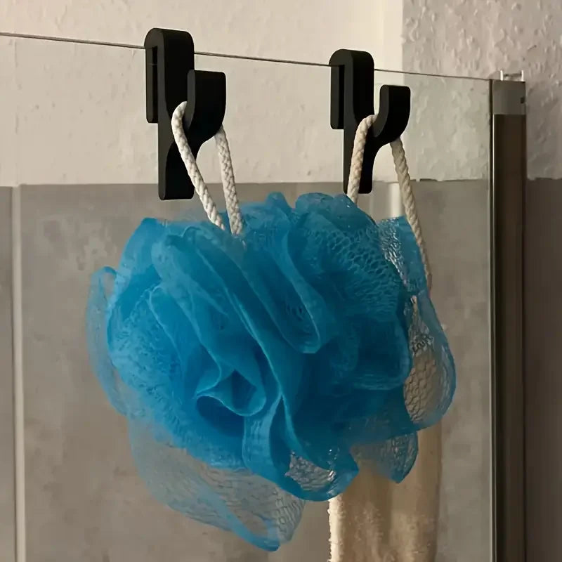 Shower Door Hooks - Glass Hanger for Robes, Pajamas, Towels, Easy Install