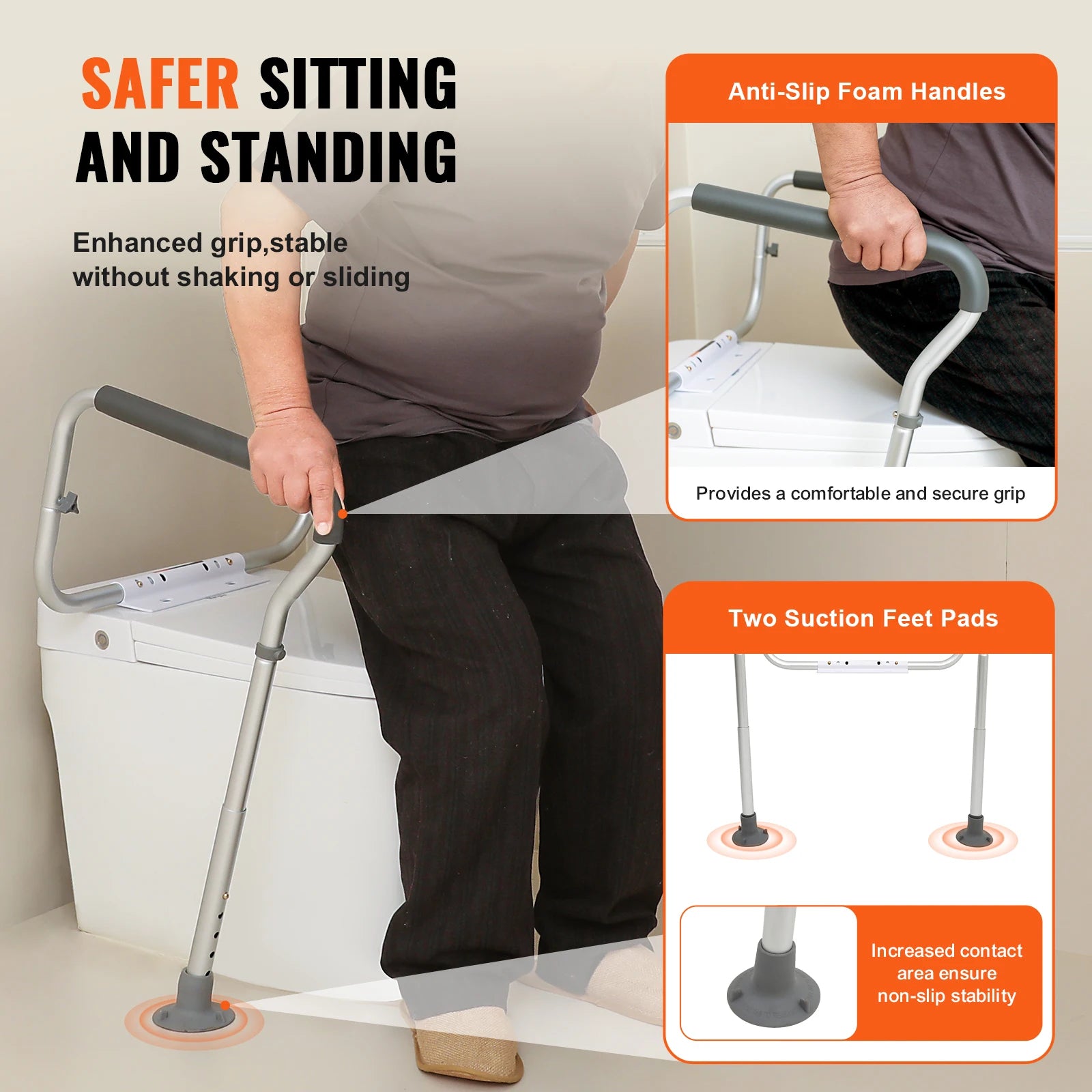 Adjustable Toilet Safety Seat Frame,